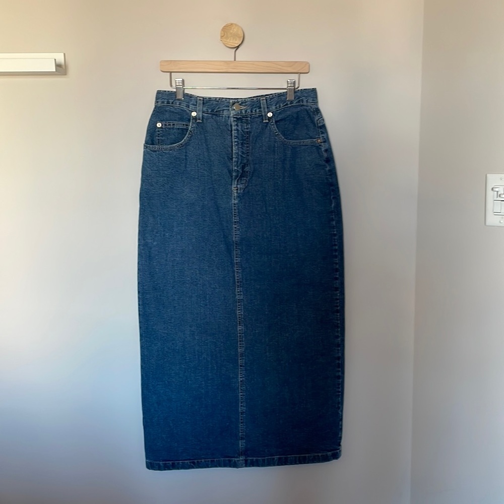VINTAGE maxi jean skirt EUC